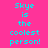 Pixelated cyan text on bright pink background with green rectangular overlays, repeating 'Skye is the coolest person!' in a pattern