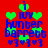 Red background with blue text 'i iuv hunter barrett' and green heart symbols, repeated in a pattern with slight variations in heart positions