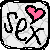 Four square pixel-art icons arranged in a , each displaying 'Sex' text with a pink heart symbol above the 'x', on a white background with a subtle gray pattern