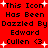 Red background with black text reading 'This Icon Has Been Dazzled By Edward Cullen <3' and white starbursts scattered throughout the frame.