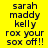 Four display identical text on yellow and green backgrounds with pixelated font
