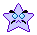 purple star-shaped icons with blue eyes and black eyebrows, some displaying white sparkles above their heads