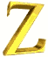Three vertical of golden 3D 'Z' characters on white backgrounds, with the rightmost showing a brighter, more reflective version of the 'Z' in the top