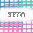 repeating pixelated icons with 'ANANDA' text, alternating between solid and animated states showing color shifts in the background pattern