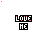 identical pixelated icons with 'LOVE' and 'HE' text, each featuring animated red sparkles above the text
