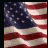 Animated contact sheet of a waving American flag icon with five sampled frames showing sequential motion across red, white, and blue stripes and stars.