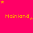 Bright pink background with yellow text "Mainland" repeated , scattered yellow and pink stars, and a gray rectangular overlay in the bottom-right corner