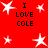 Red background with white star shapes and repeated black text reading "I LOVE COLE" in four quadrants.