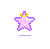 Pixelated pink star with purple outline and yellow crown, smiling face on gray background; green text 'Original Icons .com' on dark green background.