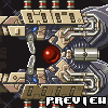 Pixel art of a mechanical boss with red central eye, beige panels, and metallic pipes against dark background; 'PREVIEW' text at bottom.