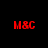 Red 'M&C' text in a on black background with one gray square in bottom-right corner