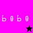 Pixelated text 'bobob' in white on pink and purple backgrounds with a black star and pink star icon changing between frames.