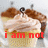 A cupcake with light brown frosting and chocolate drizzle, overlaid with red text reading "i am not a happy" in the top and "cupcake!" in the bottom