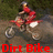 A dirt bike rider in red clothing on a red and white motorcycle, with red text overlays reading "Dirt Bike," "# 17," and "12-1-07." The image shows motion blur on the rider and bike.