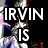 Pixelated image of a person in motion with bold white text reading IRVIN IS OUT THERE!! on black background.
