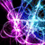 Animated icon with shifting purple and blue light patterns on the left, transitioning to yellow and green floral shapes on the right, with a purple leopard print section below.
