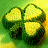 A static image of a four-leaf clover with heart-shaped leaves on the left, and green text reading 'Original Icons .com' on the right against a dark background.