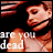 Animated contact sheet of a woman in a sleeveless top with text changing across frames, showing different phrases about being dead or sleeping.