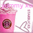 Pixelated pink drink cup with whipped cream and straw, featuring a circular cookie graphic on the side.