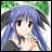 A 48x48 pixel buddy icon featuring a blue-haired anime character with red eyes on the left and "Anime IM" text in white pixelated font on a black background to the right, displayed as part of a contact sheet.