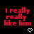 Red text on black background with white heart and arrow symbols changing across frames.