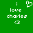 Green background with white pixelated text and symbols: 'i love charles <3' on left, 'i love charles <3' on right with a heart symbol replacing the first 'i'.