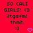 Red background with black pixelated text and symbols including '50 CALI GIRLS! <3', 'iltgsfm!', 'thmh', ':]', and a pink heart.