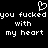 Black background with white pixelated text and a heart symbol above the text.