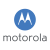 Blue circular logo with white stylized 'M' symbol above gray text reading 'motorola' on light gray background.