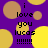 Purple background with yellow and brown circles, text reading 'i love you lucas !!!!!!!' repeated in four quadrants.