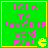 Green square with yellow border contains pink text 'LOL is my FAVORITE word EVA!!' and a yellow Pac-Man icon.