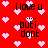Red background with light purple pixelated hearts and black text reading "ilove u but i dont" in a repeating pattern.