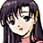 Pixelated anime-style character face next to stylized text on a black background in a contact sheet layout.