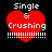 Four red heart-shaped icons with white text 'Single & Crushing' and exclamation marks on black background, each showing different animation states.