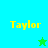 Four display the name 'Taylor' in yellow pixelated text on cyan and green backgrounds with a small star icon changing color between frames