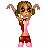 Pixel art of a character with brown hair and sunglasses dancing above an ice cream sundae, all on a pink background with text reading "I won't be up flava of the week.".