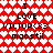 Red background with white heart pattern, black text reading 'I LOVE VICTOR<33 maostii' repeated in two