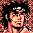 Pixelated 48x48 static icon featuring a character with black hair and peach-toned skin against a checkered background, rendered in retro video game style.