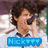 A single animated buddy icon showing a person with dark curly hair in three sequential poses: singing into a microphone, adjusting hair, and holding a guitar.