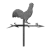 Four grayscale animated frames of a rooster weather vane icon arranged in a 2x2 contact sheet with visible frame-to-frame rotation changes.