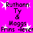 A static digital image with a bright pink background displays four identical text-based icons arranged in a , each featuring pixelated black text and white starbursts