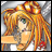 A pixelated anime-style character with long orange hair and a crown, next to text reading "Anime IM" on black background.