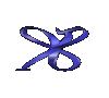 Animated sequence of stylized 'TO' text transforming from a blue ribbon knot into solid teal letters against gray background.
