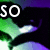 Pixelated image with green and purple background showing partial text 'SO' top-left, 'IN' top-right, and 'LOVE' bottom-left with white heart symbol.