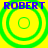 Four identical circular green concentric rings on yellow background with blue text "ROBERT" above each ring.