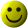 Animated yellow smiley face icon with black eyes and mouth, showing rotation from front to side views