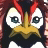 A pixelated anime-style character face with red hair and a yellow beak-like nose on the left, next to stylized text reading "Anime IM" and "COM" on a black background.
