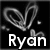 Animated icon with glowing heart shapes and the name 'Ryan' in white text on a black background.