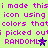 Pixelated text on light green background with purple lettering and two star icons showing color variation.