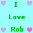 Pixelated green text and pink/purple hearts on light blue background, arranged in repeating with animated heart color changes